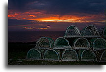 Lobster Pots at Sunset::Newfoundland, Canada::