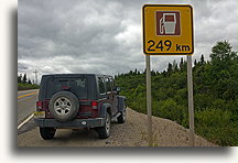 Next petrol station is 249 km away::Quebec, Canada::