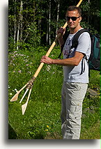 Salmon hunting spear::Gaspe, Quebec, Canada::