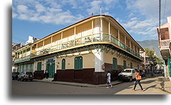 Balconies Hanging Above the Street::Cap-Haïtien, Haiti, Caribbean::