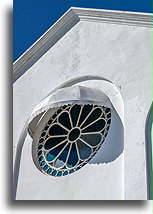 Blue Glass Rose Window::Shaare Shalom Synagogue, Jamaica::