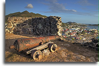 Marigot Bay View::Fort St. Louis, Saint Martin, Caribbean::