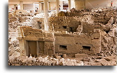 Excavation under Modern Roof::Akrotiri, Santorini, Greece::