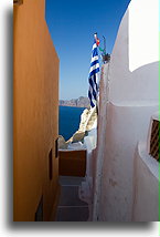 Narrow caldera::Oia, Santorini, Greece::