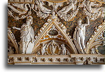 Ceiling in the hall of four doors::Venice, Italy::