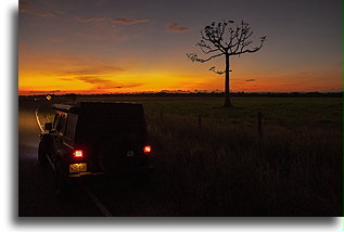 Sunset Over Northern Highway::Belize::