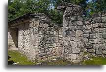 Round Column::Balamku, Campeche, Mexico::