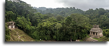 Temple of the Foliated Cross and Temple of the Sun::Palenque, Chiapas, Mexico::