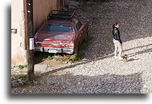 Girl With Dog::Real de Catorce, San Luis Potosi, Mexico::