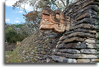 Sloping Ballcourt Apron::Tonina, Mexico::