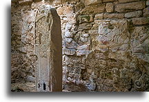 Stele 35 inside Structure 21::Yaxchilán, Chiapas, Mexico::