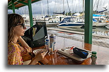 Breakfast in the Marina::Shelter Bay Marina, Panama::