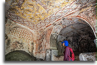 Yellow vines::Keşlik Monastery, Cappadocia, Turkey::