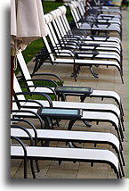 Many Pool Chairs::Fiji, South Pacific::