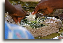 Sharing Lap-lap::Malakula Island, Vanuatu, South Pacific::