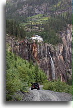 The House atop Bridal Veil Falls::An old power plant used to provide electricity for the nearby gold mine::