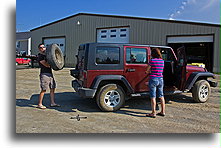 The tire is fixed::Maine, USA::