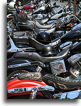 Harley Davidsons::Alexandria Bay, New York, USA::