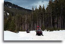 Snowmobiling in Yellowstone::Yellowstone, Wyoming, United States::