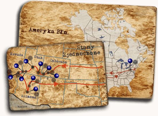 W poszukiwaniu ducha dzikiego zachodu - mapa wyprawy