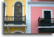 Half Pink Colonial Building::Sun Juan, Puerto Rico, Caribbean::