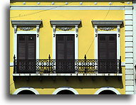 Yellow Colonial Building::Sun Juan, Puerto Rico, Caribbean::