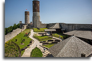 Courtyard of the lower castle::Chęciny Castle, Swietokrzyskie, Poland::