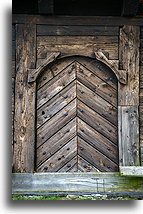 Wooden Church Door::Greater Poland Open-air Museum, Greater Poland, Poland::