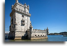 Fortification on the bank of the Tagus river::Belém Tower, Lisbon, Portugal::